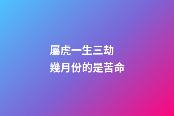 屬虎一生三劫 幾月份的是苦命